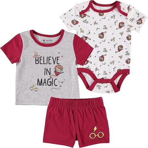 Harry Potter Bodysuit T-shirt and Short Pants 3 Piece Gift Set