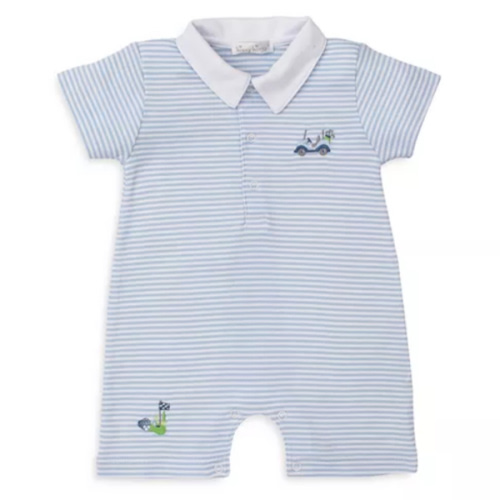 Boys' Striped Polo Collar Romper - Baby