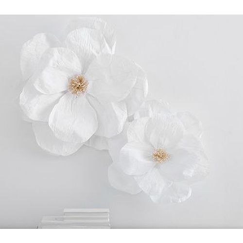 Jumbo Crepe Paper Flowers -set of 2 - White
