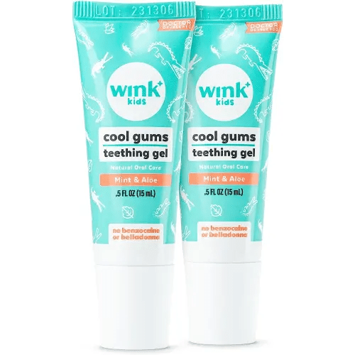 Wink Well Baby Teething Relief for Infants and Kids, Cooling, Soothing Natural Gel for Sore Gums and Other Teething Discomfort, May Be Used As A Toddler Training Toothpaste (Twin Pack, 15 ml Each)