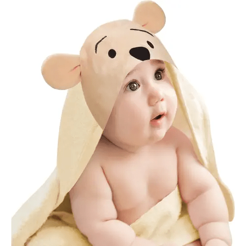 Lambs & Ivy Disney Baby Winnie The Pooh Tan Cotton Hooded Baby Bath Towel