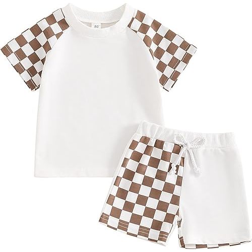 Kuriozud Toddler Baby Boy Summer Outfit Short Sleeve T Shirt Shorts Set 3 6 12 18 24 Months 2T 3T 4T Baby Neutral Clothes