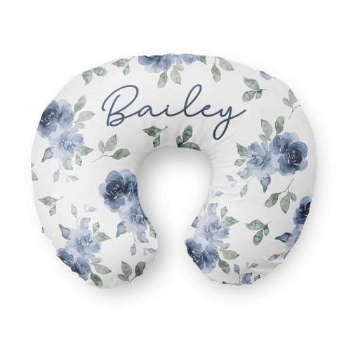 Personalized Nursing Pillow Covers | Bailey's Blue Floral