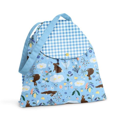 Esembly Day Bag – Reusable Wet and Dry Bag Made from Recycled Fabric with Dual Waterproof Compartments for Cloth Diapers, Swimsuits, Toiletries, and Snacks - Bunnies