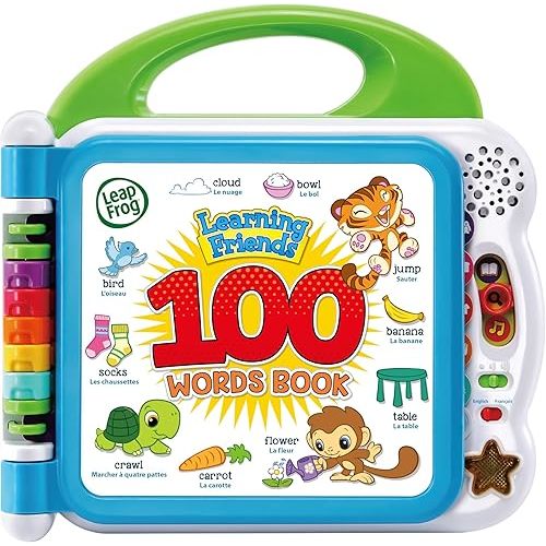 Leapfrog 601503 Learning Friends 100 Words Baby Book Educational and Interactive Bilingual Playbook Toy Toddler and Pre School Boys & Girls 1, 2, 3, 4+ Year Olds, Multi-Colour, One Size