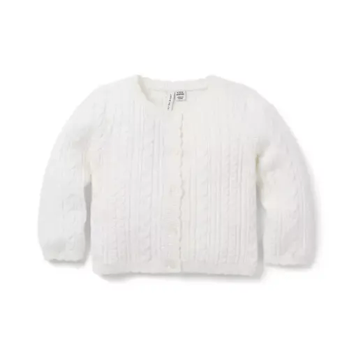 Newborn Jet Ivory Baby Cable Knit Cardigan by Janie and Jack
