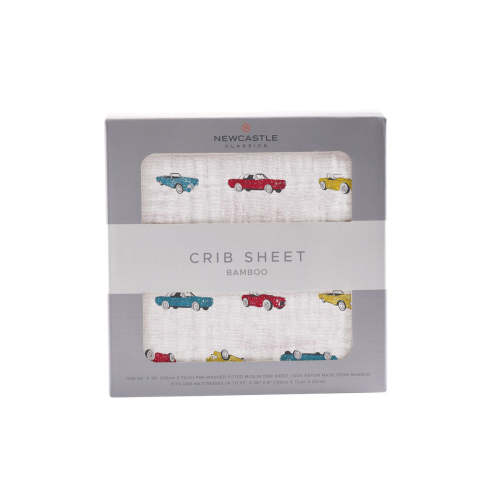 Vintage Muscle Cars Bamboo Muslin Crib Sheet Newcastle Classics
