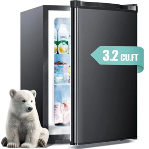 Auseo Upright Freezer, 3.2 Cu.ft Mini Freezer with Adjustable Thermostat & Reversible Single Door, Stand Up Freezer for Home/Office/Dorms/Apartment-Black