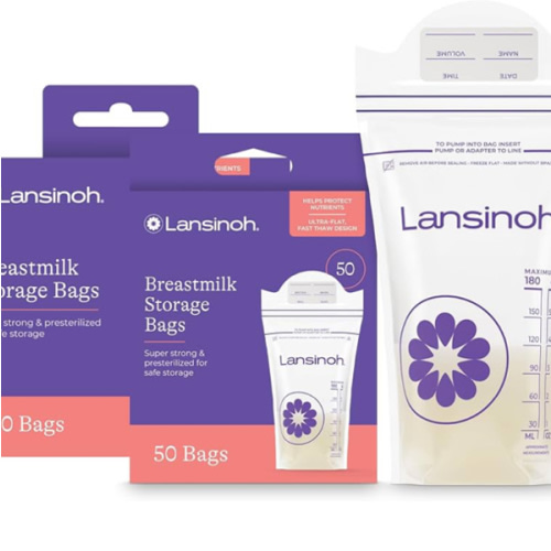 Lansinoh Breastmilk Storage Bags, 150 Count, Baby Essentials, Fast Freeze & Thaw Breast Milk Bags for Baby Bottle Feeding, Superior Strength & Stretch, 6 Ounce