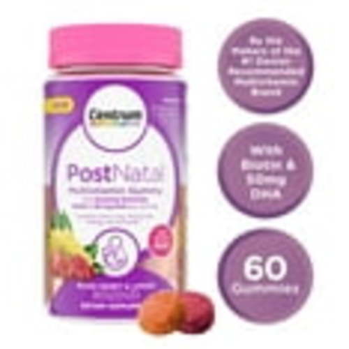 Centrum Postnatal Multivitamin With DHA & Biotin, Gummies - Women's Health, Mixed Berry, Lemon Flavors - 60 Count