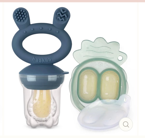 Haakaa Silicone Fresh Food Feeder & Mini Nibble Tray Combo