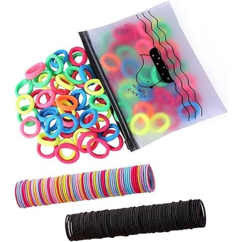 300 Pack Hair Ties BEoffer Baby Toddlers Girls Elastics Hair bands Black Colorful Small Rubber Bands Ponytail Pigtails Holders Not Harm to Hair (Color A)