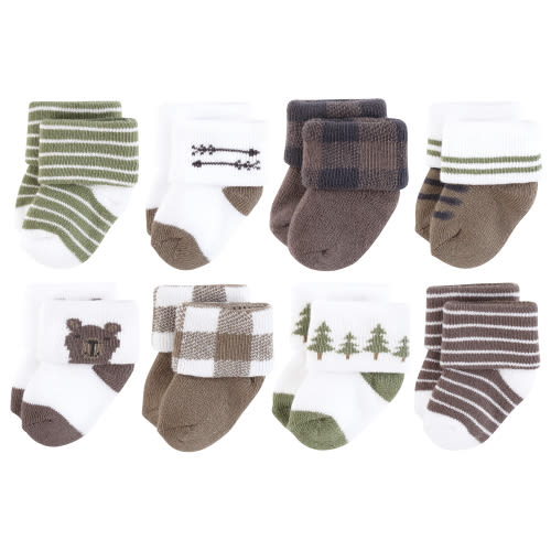 Hudson Baby Terry Socks, 8-Pack, Newborn-12 Months