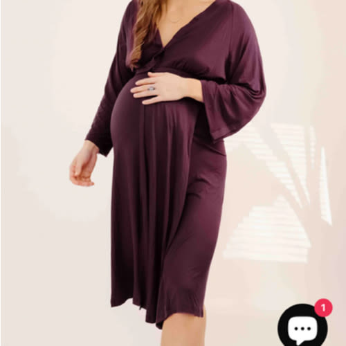 Amelia Labor & Postpartum Gown in Plum – Lila