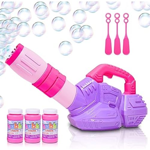ArtCreativity Bubble Leaf Blower, Bubble Machine Outside Outdoor Toys for Toddlers 1-3, Summer Toys for Girls, for Kids, Preschool, First Birthday Gifts for Girls & Boys, Pink & Purple
