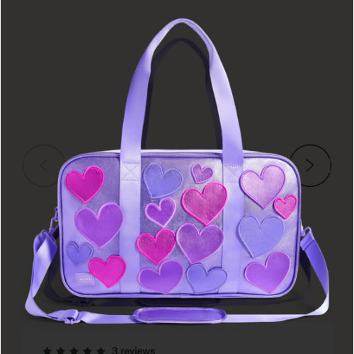 STATE Bags | Rockaway Duffle Metallic 3D Hearts