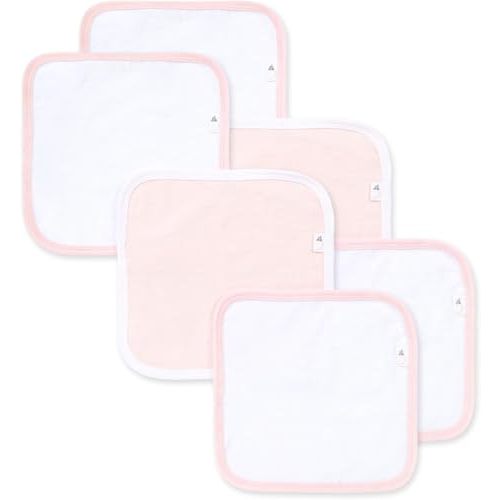 Burt's Bees Baby Infant Washcloths, 100% Organic Cotton, Soft and Super Absorbent Knit Terry Wash Cloth - 6 Pack Set