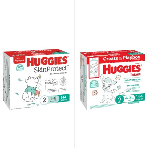 Huggies Infant Nappies Size 2 (4-8kg) 144 Pack - Assorted*