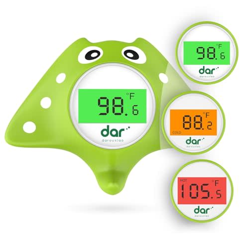 Baby Bath Thermometer, Digital Water Temperature Thermometer with 3 Color Backlit and Temperature Warning, Safety Bath Tube Thermometers Floating Toy for Infant, Toddler