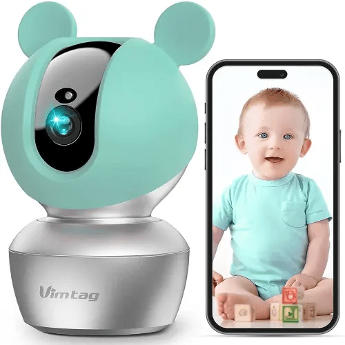 VIMTAG Baby Monitor, 4K/8MP 360° Pan/Tilt Indoor 2.4G WiFi Camera for Pet/Dog/Home Security with Phone App/2-Way Audio/Night Vision, Human/Sound/Motion Detection, Support Alexa/Up to 512G TF Card