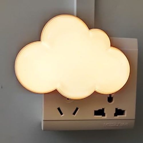 AUSAYE LED Night Light Plug in Lamp Light Sensor Cloud Night Light Mini Pretty Night Lights for Adults Kids NightLight White