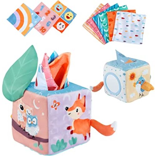Twefex Baby Tissue Box Toy - Baby Toys 6-12 Months, Magic Tissue Box Sensory Toys for Babies & Toddlers, Montessori Toys for Babies 6 to 12 Months, Preschool Learning Toys for Infant Boys Girls