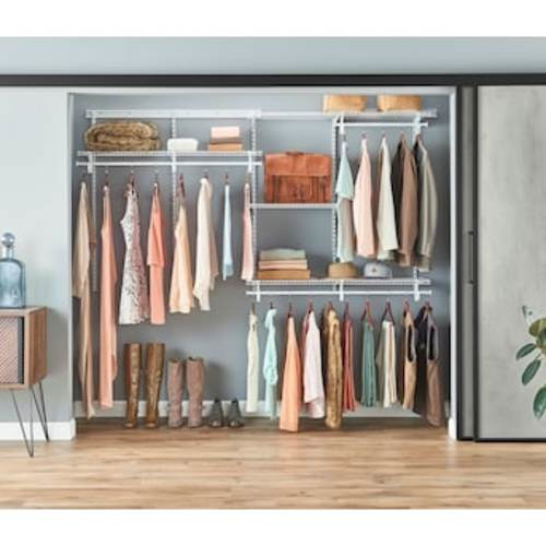 ClosetMaid ShelfTrack 5-ft to 8-ft x 13-in White Wire Closet Kit in the Wire Closet Systems department at Lowes.com