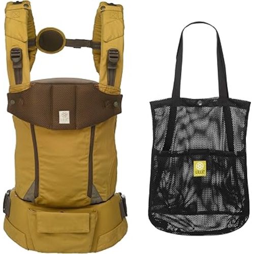 LÍLLÉbaby Serenity 6-in-1 Ergonomic Baby Carrier, Newborn to Toddler, Lumbar Support with Convertible Tote, Harvest