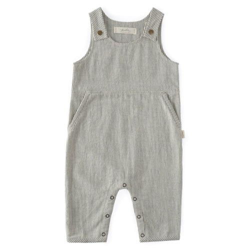 Railroad Engineer Stripe Organic Cotton Overalls / 3-6M