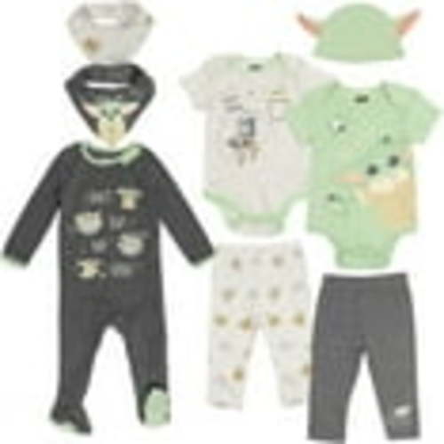Star Wars Bodysuits Sleep N' Play Pants Hat and Bibs Outfit Set (infant Baby Boy) 0-3 Months