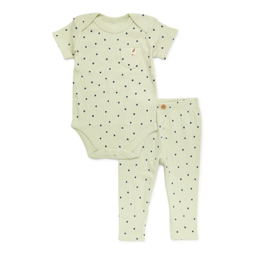easy-peasy Baby Bodysuit and Jogger Pants Outfit Set, 2-Piece, Sizes 0/3-24  Months 