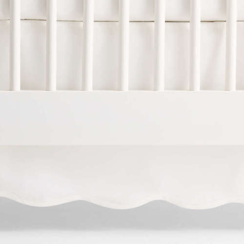 Scallop Ivory Organic Cotton Crib Skirt