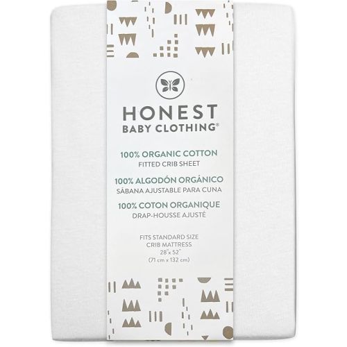 HonestBaby 2-Pack Organic Cotton Fitted Crib Sheets - Bright White