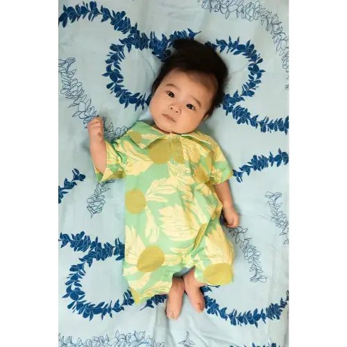 Noah Collared Onesie - Mint Ulu – Fighting Eel