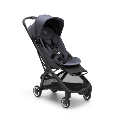 Travel stroller - Bugaboo Butterfly seat stroller black base, stormy blue fabrics, stormy blue sun canopy
