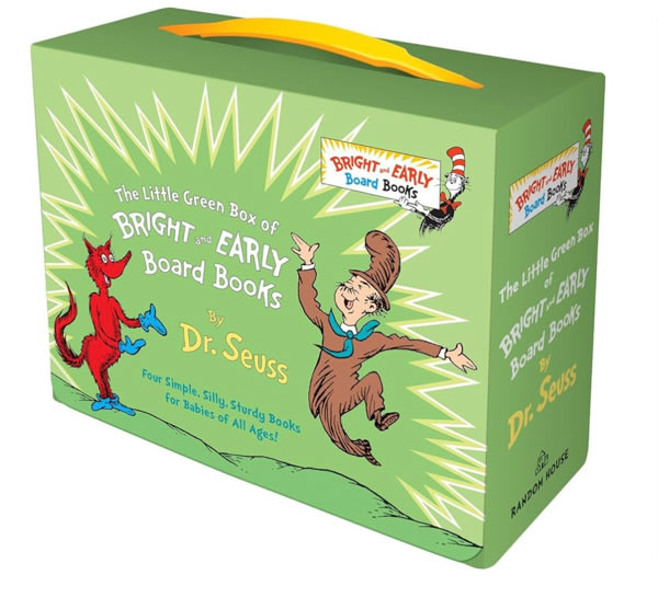 Little Green Boxed Set of Bright and Early Board Books: Fox in Socks; Mr. Brown Can Moo! Can You?; There's a Wocket in My Pocket!; Dr. Seuss's ABC