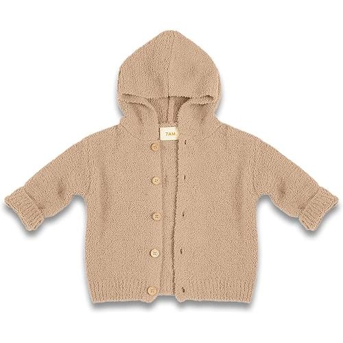 7AM Enfant Baby Hooded Cardigan - Infant Toddler Ultra Soft Fitted Sweater, Fuzzy & Comfortable Baby | Hooded Warm Sweater