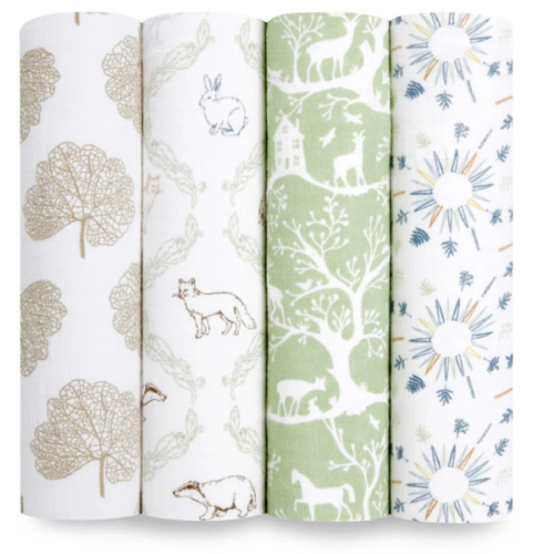 Harmony Cotton Muslin Swaddles 4pk | aden + anais