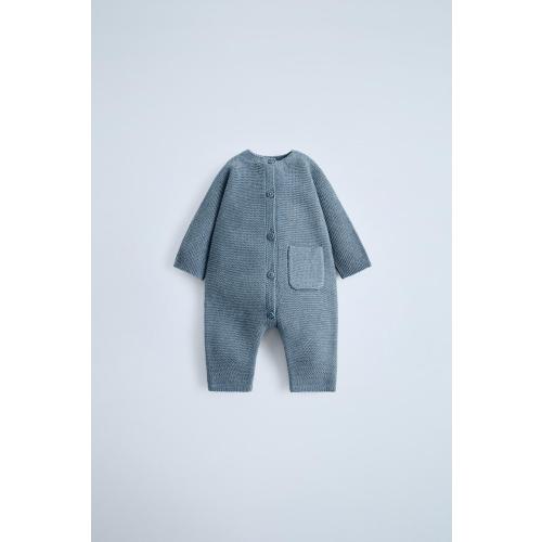 GARTER STITCH JUMPSUIT - Blue marl | ZARA United States
