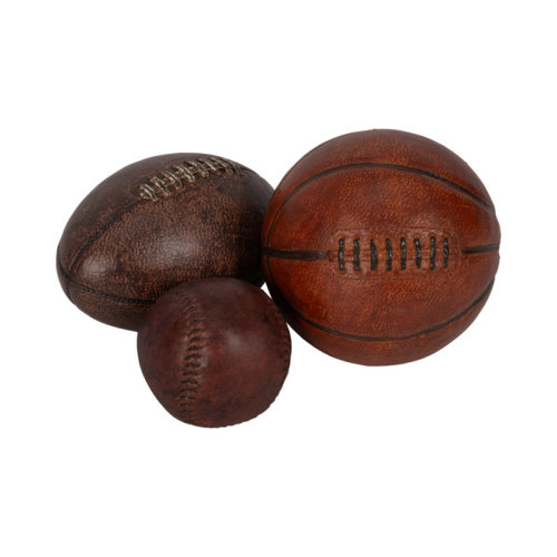 Lark Manor™ Polyresin Sports Ball Objects Set Of 3, Baseball, Football, Basketball | Wayfair
