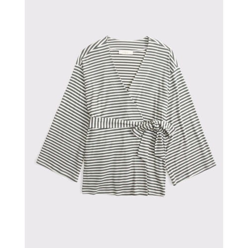 Modal-Blend Lounge Rib Wrap Top