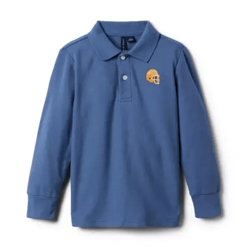 Boy Nantucket Blue Football Pique Polo by Janie and Jack