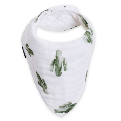 Bebe au Lait® Saguaro Bandana Muslin Bib in Green/White