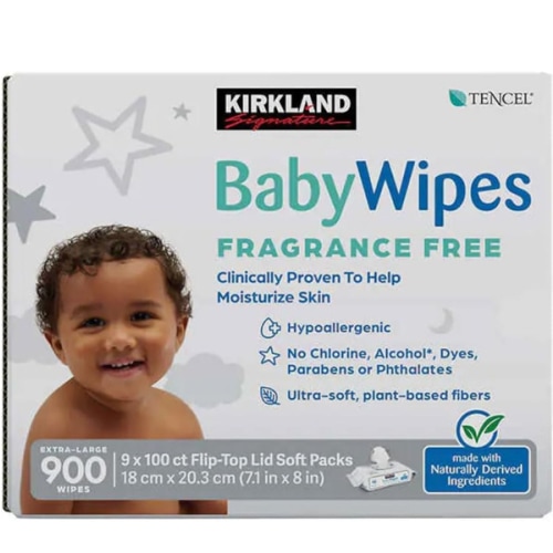 Kirkland Signature Baby Wipes Fragrance Free, 900-count