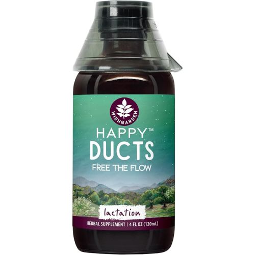 WishGarden Herbs Happy Ducts Lactation Support - Clogged Milk Duct Relief Supplement, Herbal Breastfeeding Support Supplement Tincture for Breast Engorgement Relief and Clogged Milk Ducts, 4oz