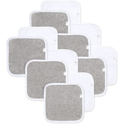 Burt's Bees Baby Infant Washcloths, 100% Organic Cotton, Soft and Super Absorbent Knit Terry Wash Cloth - 12 Pack Set