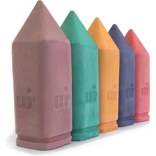 Urban Infant Non-Toxic Sidewalk Chalk - Toddler Outdoor Art Drawing Play – City Chunky Chalk - Kids Jumbo Set – 5 Oversize Square Non-Roll Colorful Sticks - Original
