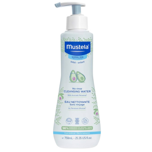 Mustela Baby Cleansing Water - No-Rinse Micellar Water - with Natural Avocado & Aloe Vera - for Baby's Face, Body & Diaper - 1 or 2-Pack - Various Sizes