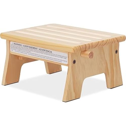 Dream On Me Ease-Up Adjustable Nursing Footrest in Natural, Made of Sturdy Pinewood, Lightweight, Easy to Assemble