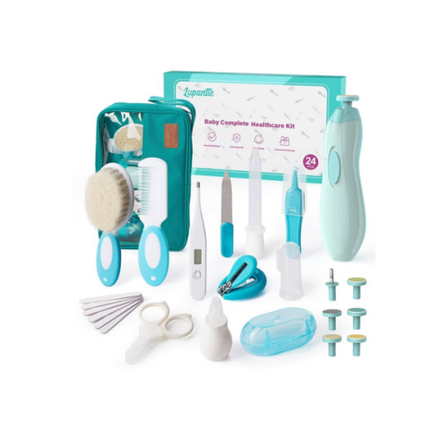 Baby Healthcare and Grooming Kit, 24 in 1 Baby Electric Nail Trimmer Set, Lupantte Nursery Care Kit, Toddler Nail Clippers, Medicine Dispenser, Infant Comb, Brush, etc. Baby Care Products